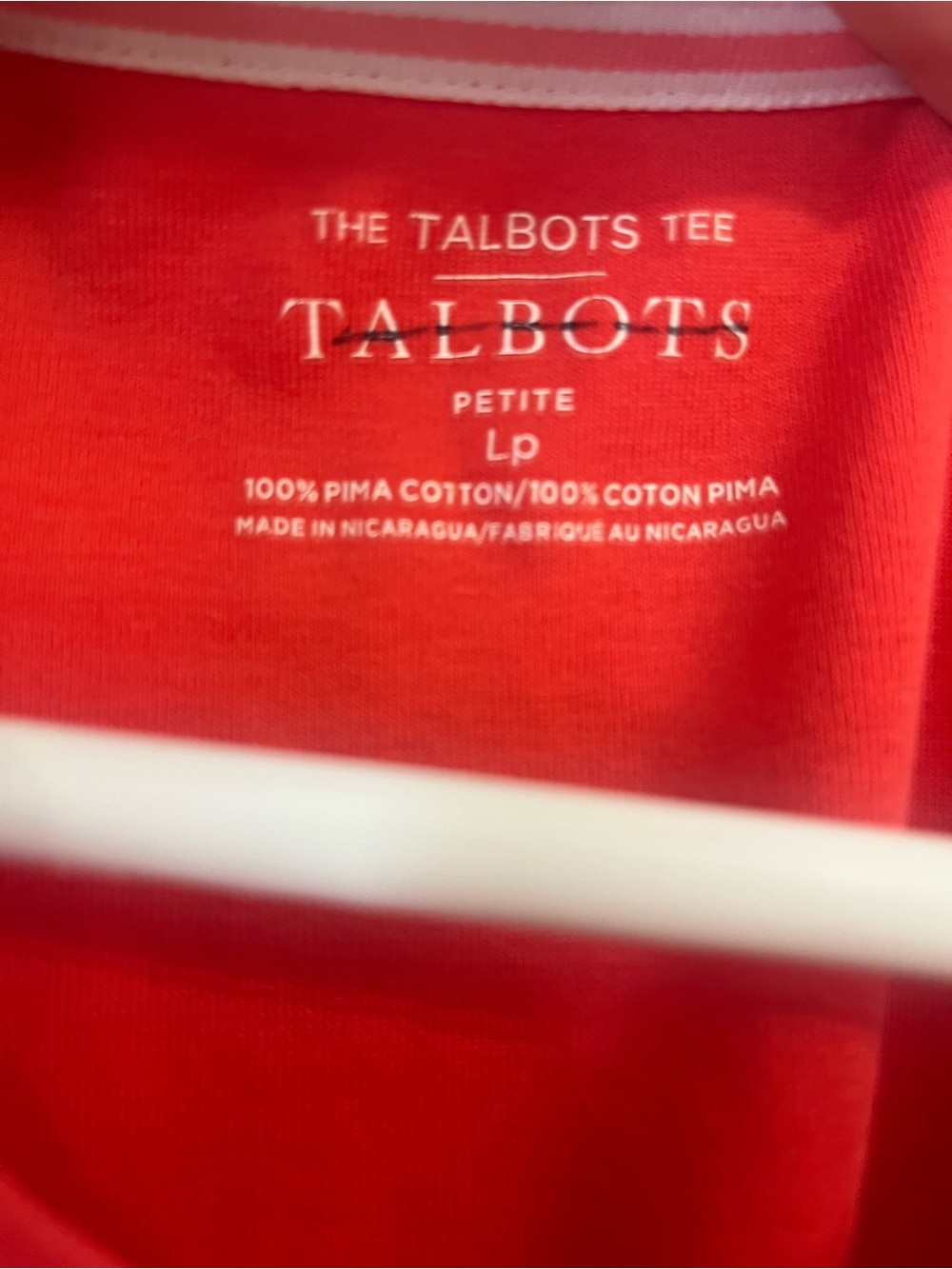 Talbots Coral Orange Short Sleeve V-Neck Tee 100% Pima Cotton Size Large Petite - Picture 2 of 7